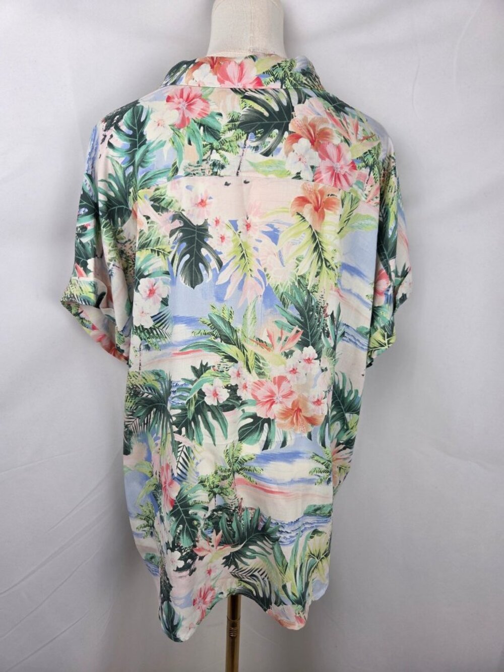 Tommy Bahama Ocean Vida 100% Silk Tropical Floral Camp Shirt Sz XL Vacation EUC - Picture 6 of 11